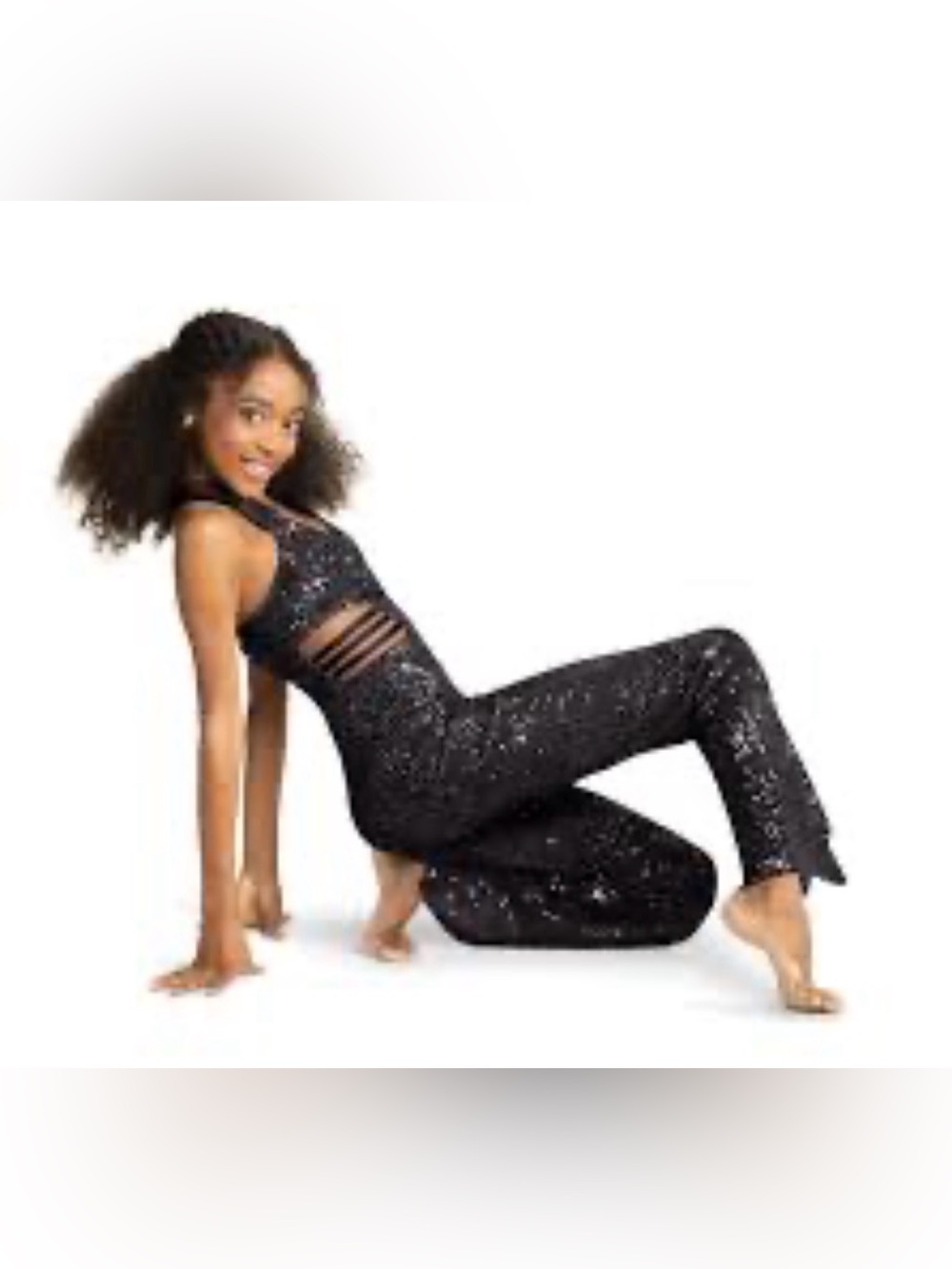 Tenth House Adult Small “Cadent” black sequin jumpsuit dance costume